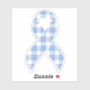 Tekenbewustzijn Prostaatkanker Geruite Lichtblauwe Sticker