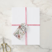 Tekenbloemmotief Pastel Aangepaste Bericht Cadeaulabel (Met Touw)