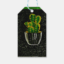 Tekencactus Cadeaulabel
