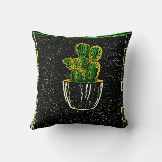 Tekencactus Kussen (Achterkant)