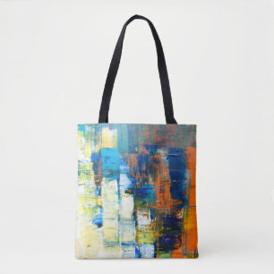 Tekencanvasstructuur. Rode en blauwe tinten op ca. Draagtas