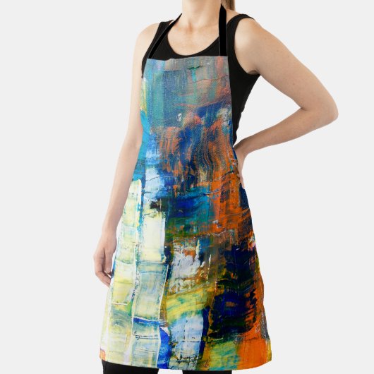 Tekencanvasstructuur. Rode en blauwe tinten op ca. Schort (Insitu)