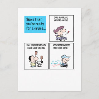 Tekenen dat je klaar bent voor een cruise - (b) briefkaart