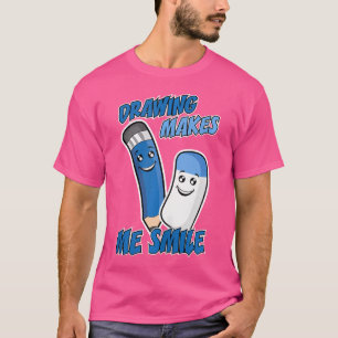 Tekenen doet me glimlachen Hobby Designer Schetsen T-shirt