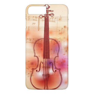 Tekenen op waterverf achtergrond van viool iPhone 8 plus / 7 plus hoesje
