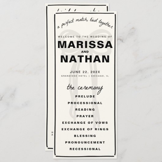 Tekenen Samen Boog Trouwprogramma Programma (Voorkant / Achterkant)