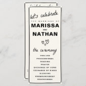 Tekenen samen bruiloft programma (Voorkant / Achterkant)