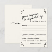 Tekenen samen bruiloft RSVP kaartje (Voorkant / Achterkant)