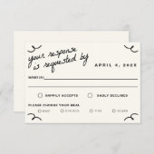 Tekenen samen bruiloft RSVP kaartje (Voorkant / Achterkant)