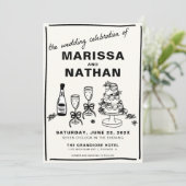 Tekenen samen bruiloft uitnodiging (Staand voorkant)