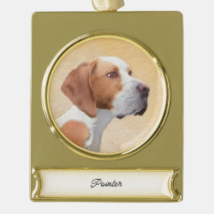 Tekenen van aanwijzers - Kute Original Dog Art Gol Verguld Banner Ornament