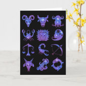 Tekenen van het Zodiac Wenskaart Kaart (Gele Bloem)