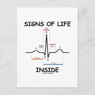 Tekenen van leven binnen (ECG/EKG-hartslag) Briefkaart