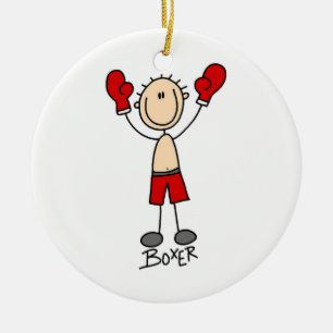 Tekenfiguur Boxer T-shirts en cadeautjes Keramisch Ornament