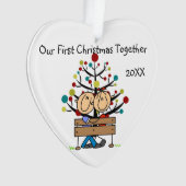 Tekenfiguur Koppel op Ornament van het hart op de  (voorkant)