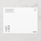 Tekenfilm Bruid Bruidegom Trouwen Laatste datum op Briefkaart (Achterkant)