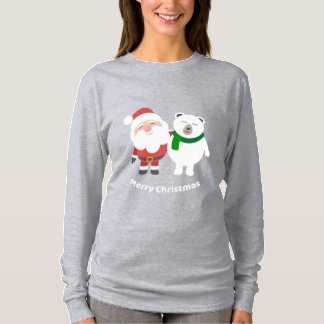 Tekenfilm Kerstman en ijsbeer, Prettig kerstfeest T-shirt