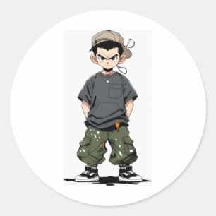 tekenfilm ronde sticker