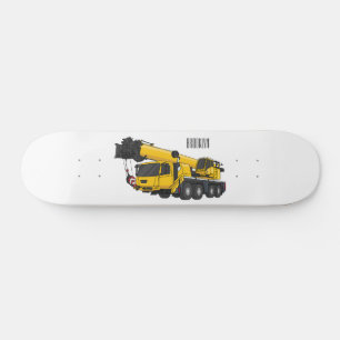 Tekenfilmillustratie kraanwagen skateboard