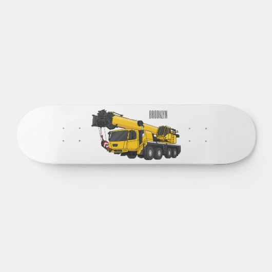 Tekenfilmillustratie kraanwagen skateboard (Horizontaal)