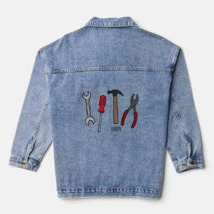 Tekengereedschappen voor cartoon denim jacket