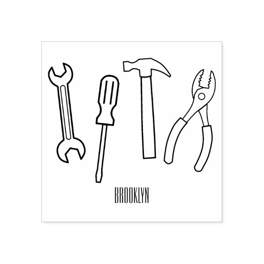 Tekengereedschappen voor cartoon 	rubberstempel (Afrduk)