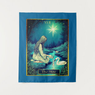 Tekenillustratie van Tarotkaart, De Ster Wandkleed
