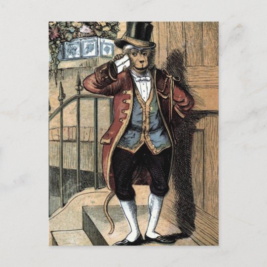 tekening: aap in een Suit Briefkaart (Voorkant)