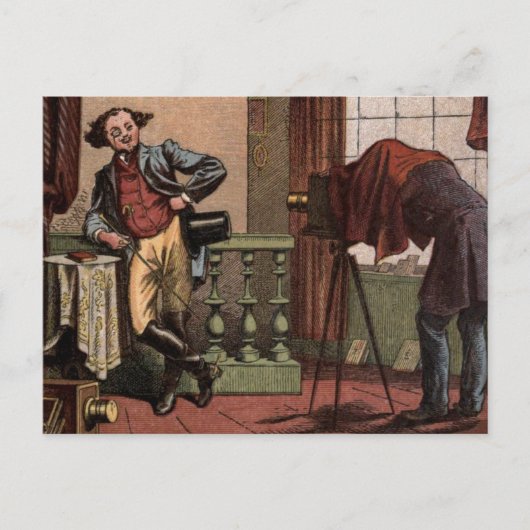 tekening: Antiek fotograaf Briefkaart (Voorkant)