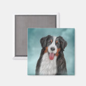 Tekening Bernese Mountain Dog 21 Magneet (Voorkant / Achterkant)