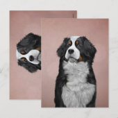 Tekening Bernese Mountain Dog Feestdagenkaart (Voorkant / Achterkant)