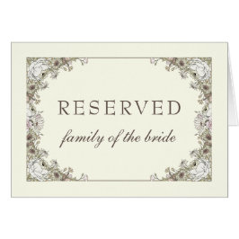 Tekening bloemig ivoor vintage bruiloft gereservee