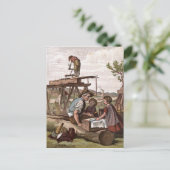 tekening: Bouwwerkers Briefkaart (Staand voorkant)