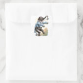 tekening: Circus Elephant Vierkante Sticker (Tas)