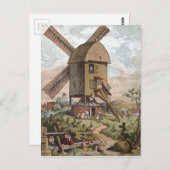 tekening: De oude Mill Briefkaart (Voorkant / Achterkant)