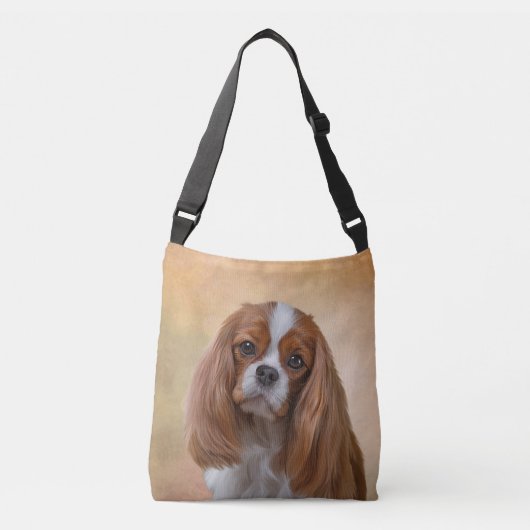 Tekening Dog Cavalier King Charles Spaniel Crossbody Tas (Voorkant)