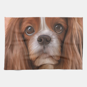 Tekening Dog Cavalier King Charles Spaniel Theedoek