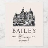  tekening douane bedrijf wijn etiket (Enkel label)