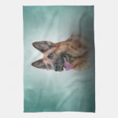 Tekening Duitse herderhond Theedoek (Verticaal)