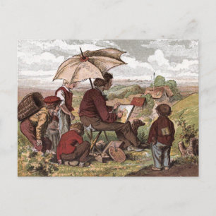  tekening: Een eenvoudige artiest Briefkaart