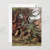 tekening: Een Hunter en zijn Dog Briefkaart (Voorkant / Achterkant)