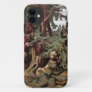 tekening: Een Hunter en zijn Dog iPhone 11 Hoesje