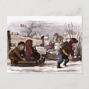  tekening: Geleid in de sneeuw Briefkaart