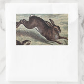  tekening: Haas in een veld laten lopen Rechthoekige Sticker (Tas)