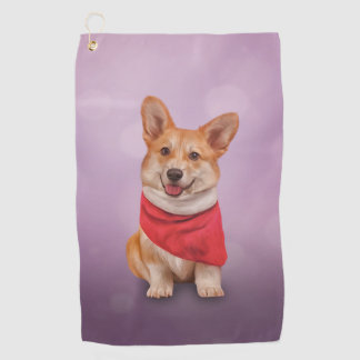 Tekening Hondenras Welsh Corgi Golfhanddoek