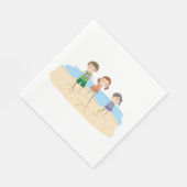 Tekening in de zand papieren servetten (Hoek)