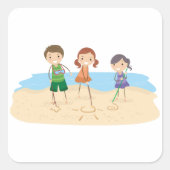 Tekening in de zand Stickers (Voorkant)