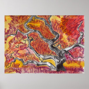 Tekening Japanse mappenstructuur Poster