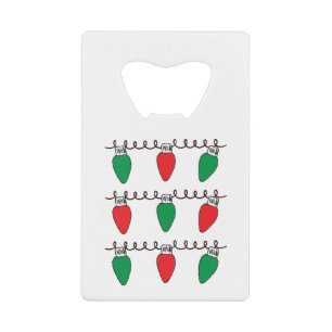 Tekening kerstlampje met tekenreekslampjes kredietkaart flessenopener