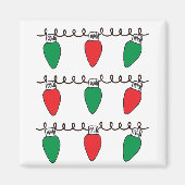 Tekening kerstlampje met tekenreekslampjes magneet (Voorkant)